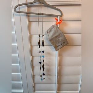 Alexis Bittar Necklace in Gold, Aquamarine, and Lapis Blue